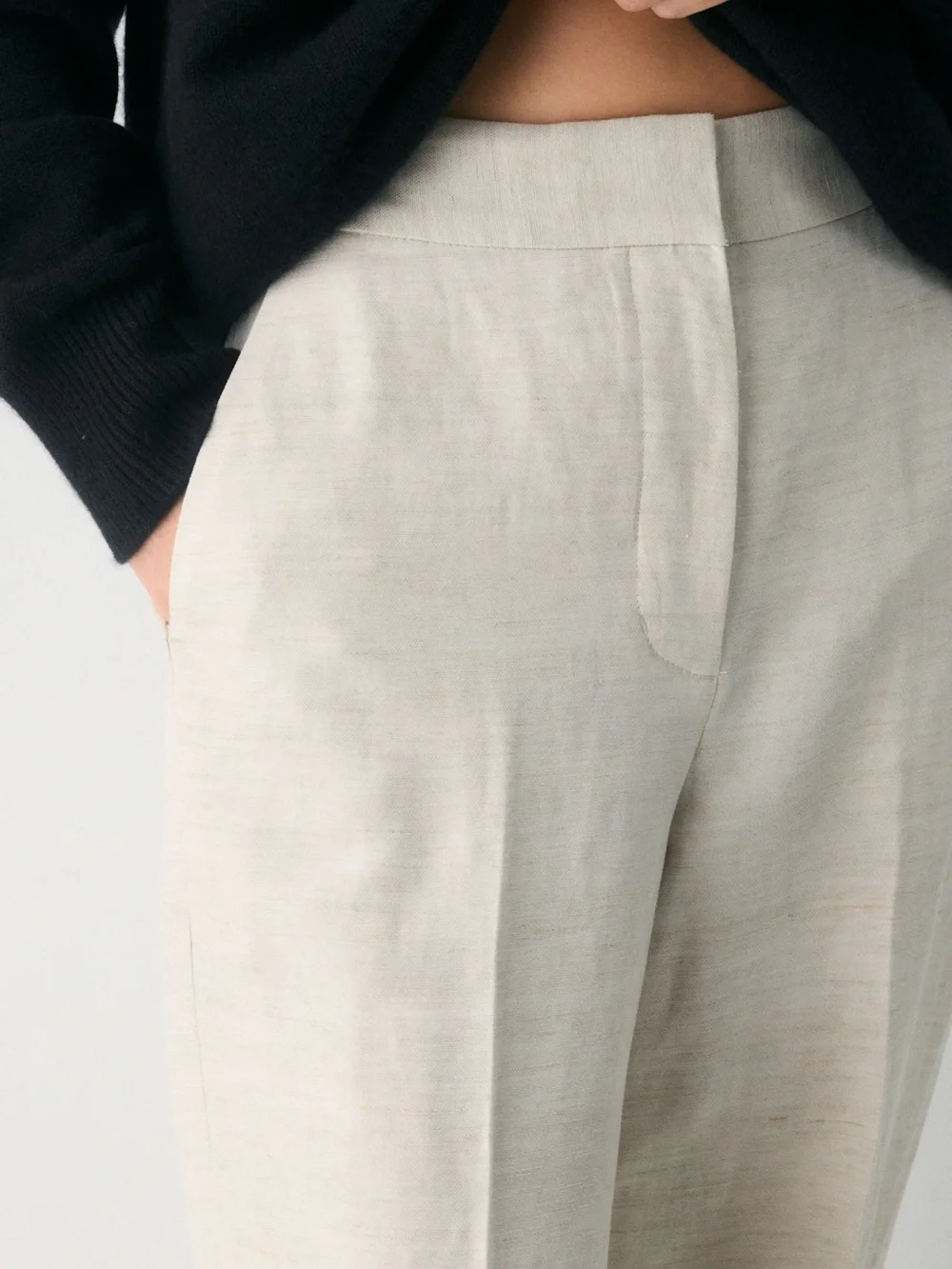 Aritzia The Limitless Pant Linen NWT Natural Ecru Wide Leg Size 6